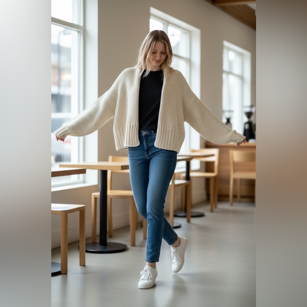 Free People- “Glow for it “Open Knit Cardigan - Picture 3 of 8